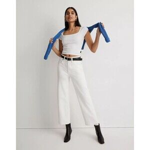 MADEWELL The Tall Perfect Vintage Wide-Leg Crop Jean 33T Tile White NWT B70